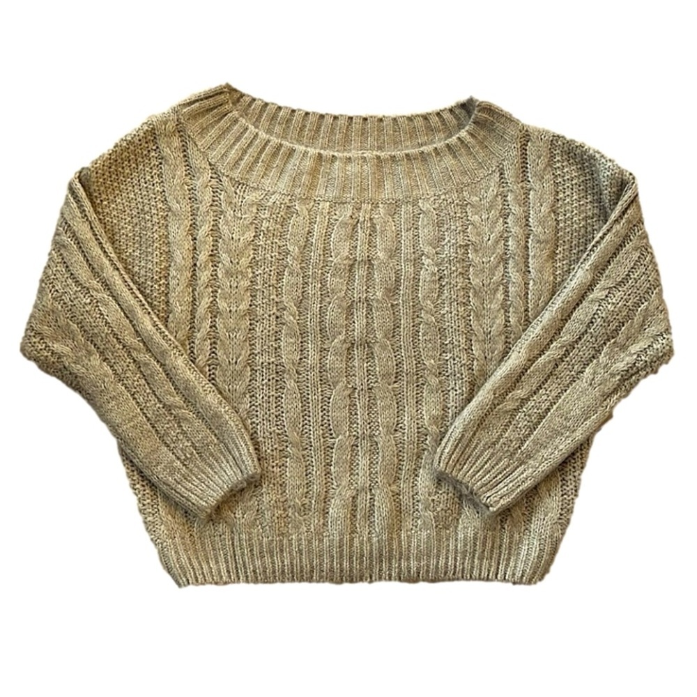 Fashion Nova Sweater Cable Knit Boat Neck Women’s M/L